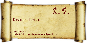 Krasz Irma névjegykártya